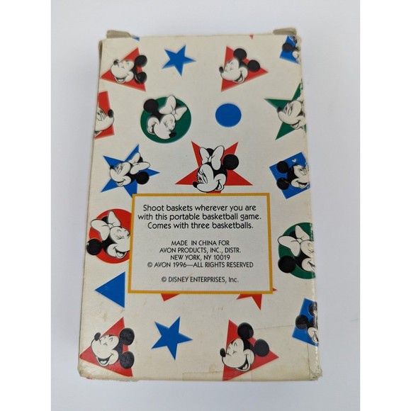 Disney Mickey Mouse Portable Basketball 1996 Vintage Avon Travel Toy With Box - Picture 10 of 10